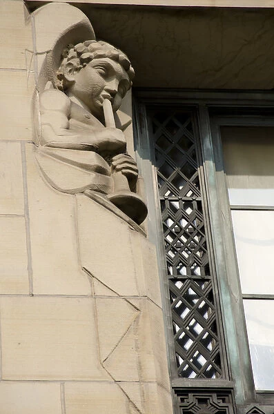 New York, Buffalo, City Hall. Ornate Art Deco window detail, completed in 1931 by Dietel