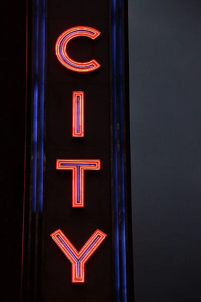 New York City, New York, USA. Neon sign