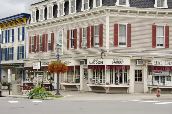 Framed Print : New York, Cooperstown. Downtown street scene of Cooperstown, bakery Framed Print : New York, Cooperstown. Downtown street scene of Cooperstown, bakery
