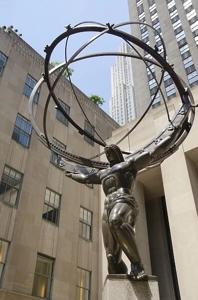 New York, New York City. Atlas statue