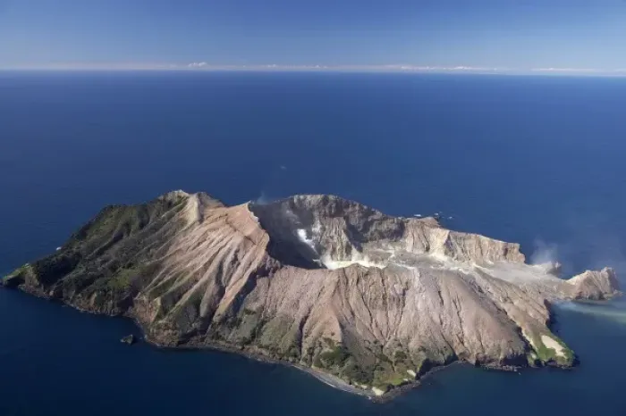 Framed Print : New Zealand, North Island, Bay of Plenty, White Island, Active Volcano - aerial Framed Print : New Zealand, North Island, Bay of Plenty, White Island, Active Volcano - aerial