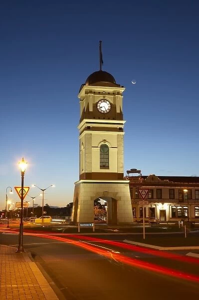 New Zealand, North Island, Manawatu, Fielding, Clock Tower with Historic Clock, Manchester