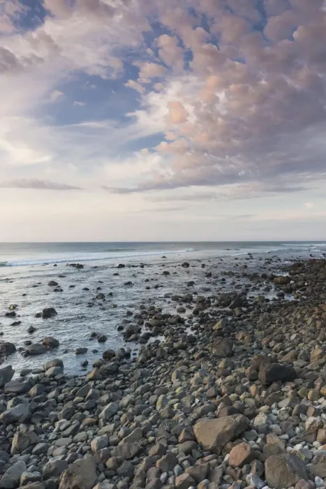 Framed Print : New Zealand, North Island, New Plymouth-area, Pungarehu, Cape Egmont, seascape, dusk