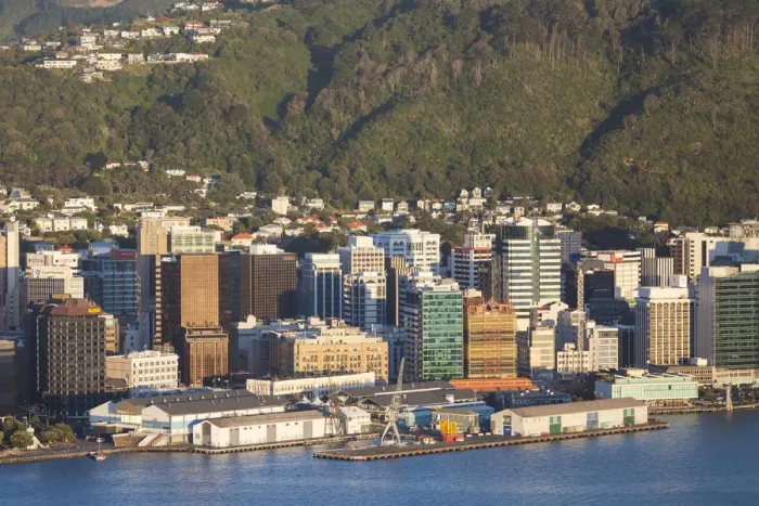 Framed Print : New Zealand, North Island, Wellington, elevated city skyline from Mt. Victoria, dawn Framed Print : New Zealand, North Island, Wellington, elevated city skyline from Mt. Victoria, dawn