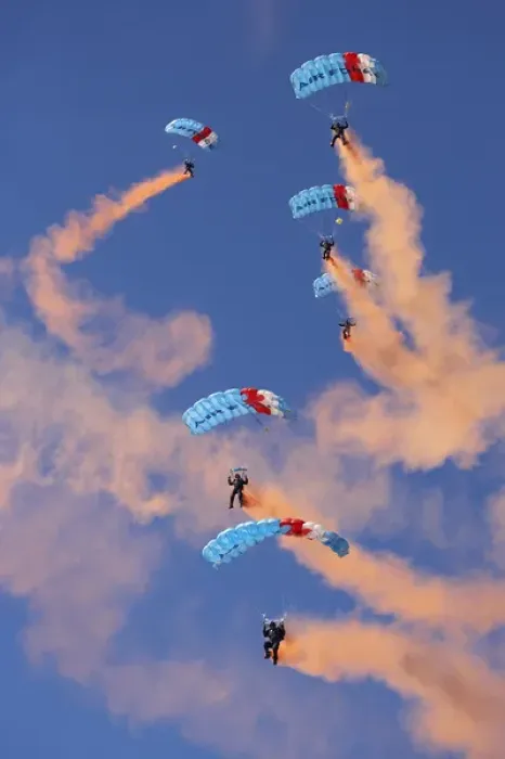 Framed Print : New Zealand, Otago, Wanaka, Warbirds Over Wanaka, RNZAF Sky Divers, Warbirds over Wanaka