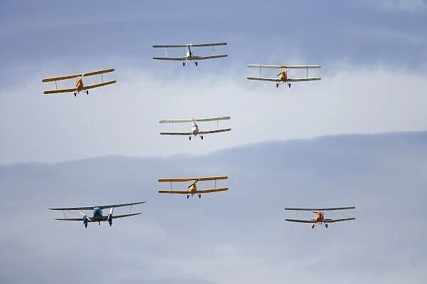 New Zealand, Otago, Wanaka, Warbirds Over Wanaka, De Havilland DH 82A Tiger Moth Biplanes
