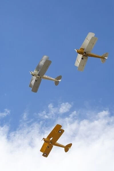 New Zealand, Otago, Wanaka, Warbirds Over Wanaka, De Havilland DH 82A Tiger Moth Biplanes