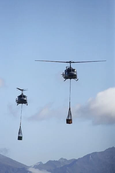 New Zealand, Otago, Wanaka, Warbirds Over Wanaka, Iroquois (Bell UH-1H Iroquois 205) Helicopters