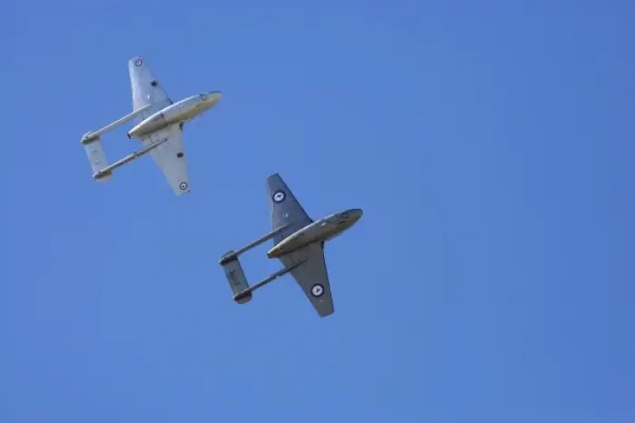 Framed Print : New Zealand, Otago, Wanaka, Warbirds Over Wanaka, de Havilland Vampire Jet Attack Framed Print : New Zealand, Otago, Wanaka, Warbirds Over Wanaka, de Havilland Vampire Jet Attack