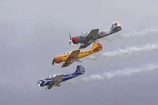 New Zealand, Otago, Wanaka, Warbirds Over Wanaka, Russian Yakovlev Yak-52s and Chinese