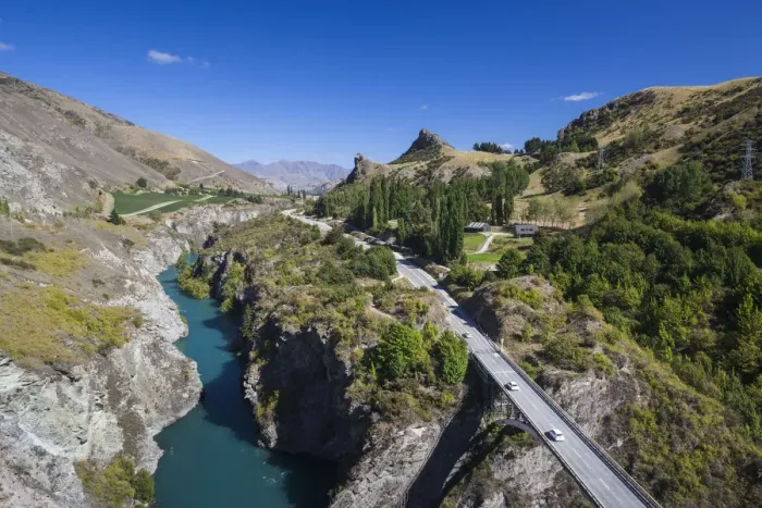 Framed Print : New Zealand, South Island, Otago, Gibbston, elevated view of the Kawarau River