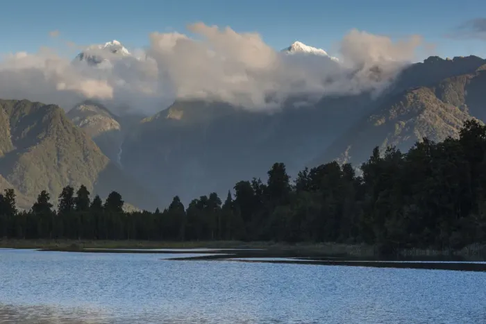 Framed Print : New Zealand, South Island, West Coast, Fox Glacier Village, Lake Matheson, reflection of Mt Framed Print : New Zealand, South Island, West Coast, Fox Glacier Village, Lake Matheson, reflection of Mt