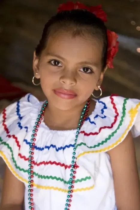 Framed Print : Nicaragua, Granada. Girl in traditional dress after dance in Villa Esperanza barrio. (MR) Framed Print : Nicaragua, Granada. Girl in traditional dress after dance in Villa Esperanza barrio. (MR)