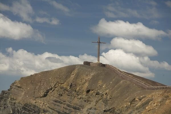 Nicaragua, Masaya. Huge Cross on rim of Masaya Volcano