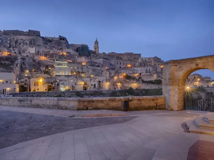Framed Print : Night cityscape view of Matera Sassi, Basilica, Italy Framed Print : Night cityscape view of Matera Sassi, Basilica, Italy