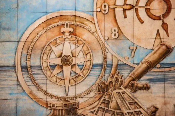 Framed Print : Nile River Expedition, Lower Egypt, Cairo. Mural of compass Framed Print : Nile River Expedition, Lower Egypt, Cairo. Mural of compass