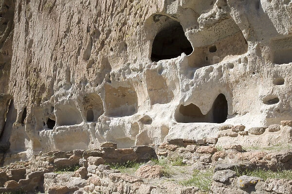 NM, New Mexico, Baldelier National Monument, in Frijoles Canyon, home of Ancestral Pueblo people