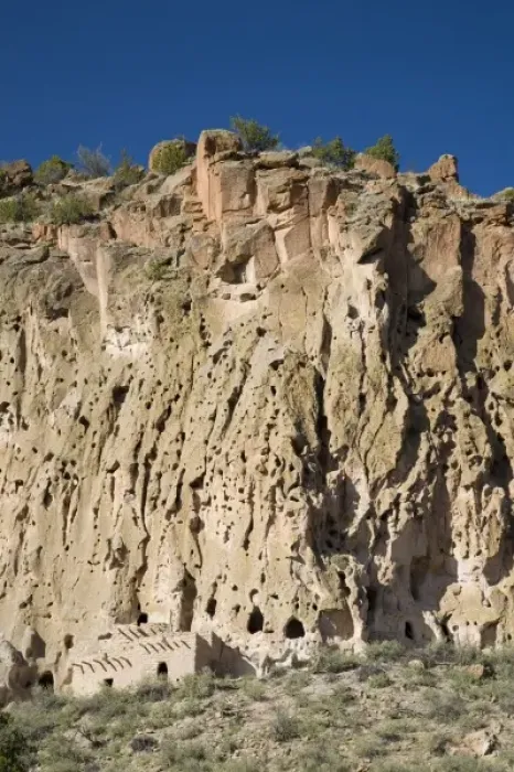 Framed Print : NM, New Mexico, Bandelier National Monument, in Frijoles Canyon, home of Ancestral Pueblo people Framed Print : NM, New Mexico, Bandelier National Monument, in Frijoles Canyon, home of Ancestral Pueblo people