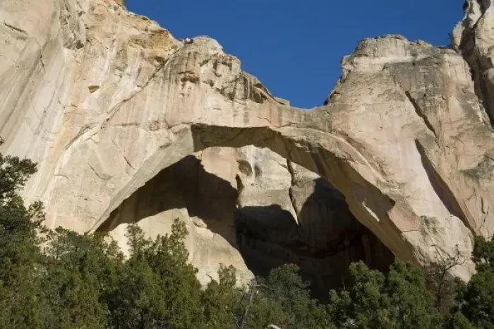 Framed Print : NM, New Mexico, El Malpais National Monument, La Ventana Natural Arch, eroded