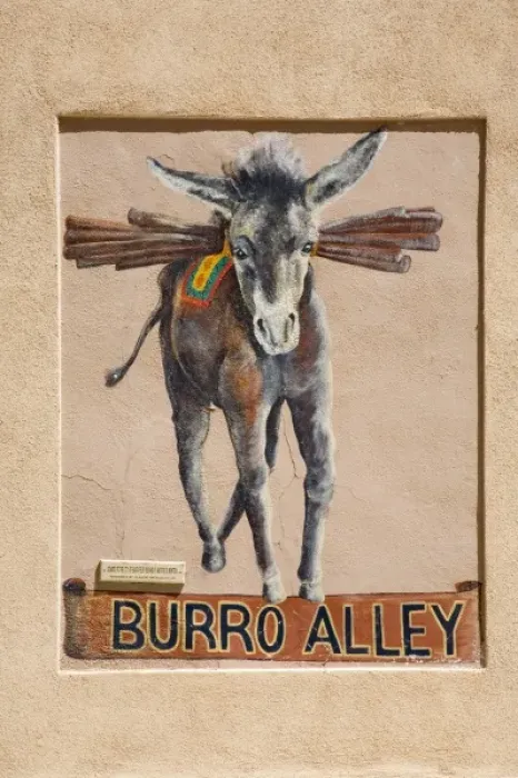 Framed Print : NM, New Mexico, Santa Fe, Burro Alley, named for the beasts that once carried wood here Framed Print : NM, New Mexico, Santa Fe, Burro Alley, named for the beasts that once carried wood here