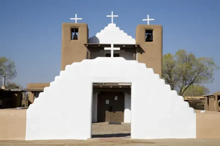 Framed Print : NM, New Mexico, Taos Pueblo, inhabited for 1000 years, San Geronimo Church ( St. Jerome)