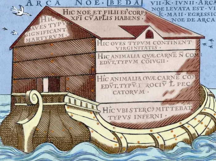 Framed Print : Noahs Ark, from the book De Linguis gentium, libellum, published in Basel, 1563 Framed Print : Noahs Ark, from the book De Linguis gentium, libellum, published in Basel, 1563