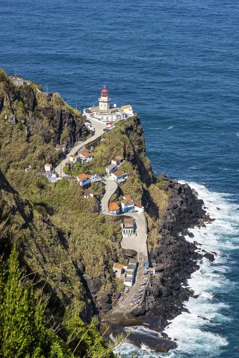 Framed Print : Nordeste, Sao Miguel, Azores, Portugal. The Arnel Point Lighthouse on Sao Miguel Island