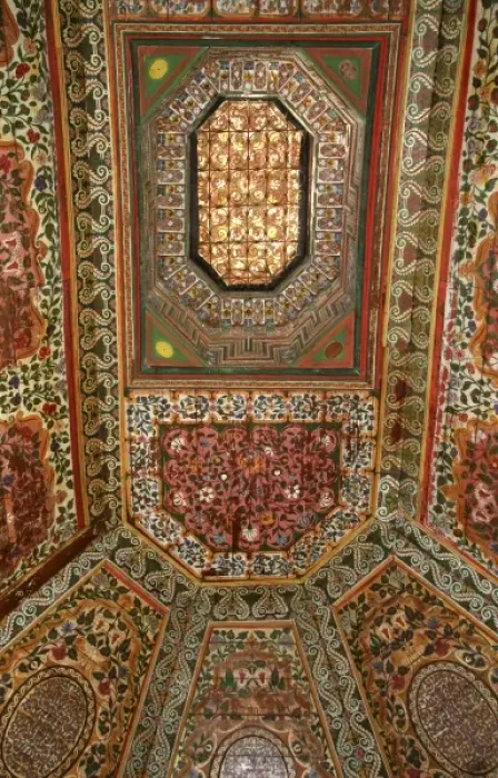 Framed Print : North Africa, Morocco, Marrakesh. Painted zellij woodwork ceiling at El Bahia Palace Framed Print : North Africa, Morocco, Marrakesh. Painted zellij woodwork ceiling at El Bahia Palace