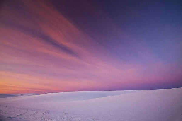 North Amarica; USA; Washington; Paluose Country; Sunset and Patterns in Snow Covered