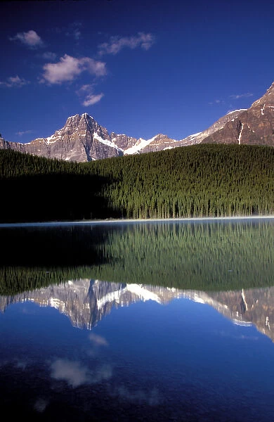 North America, Canada, Alberta, Jasper National Park. Landscape with reflection