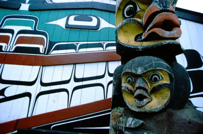 Framed Print : North America, Canada, British Columbia, Victoria, Thunderbird Park. Native totem