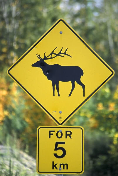 North America, Canada, British Columbia, Vancouver Island Caution sign