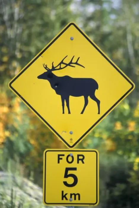 Framed Print : North America, Canada, British Columbia, Vancouver Island Caution sign