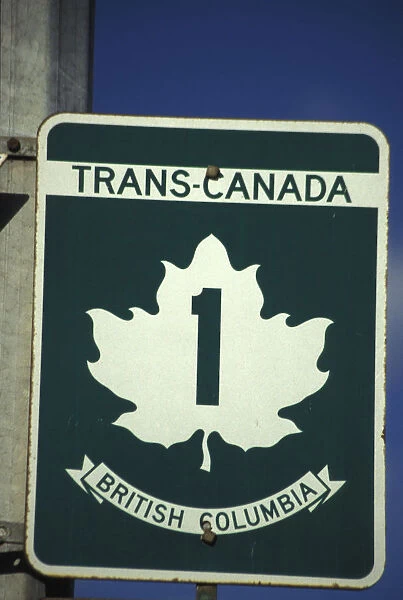 North America, Canada, British Columbia, Vancouver Island Highway sign