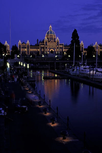 North America, Canada, British Columbia, Victoria. Parliament Building and inner harbor