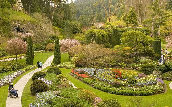North America, Canada, British Columbia, Butchart Gardens. Spectacular sunken gardens