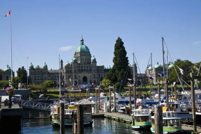 Framed Print : North America, Canada, British Columbia, Victoria. The harbor at Victoria, BC