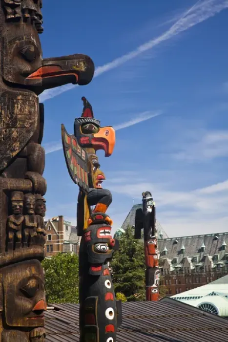 Framed Print : North America; Canada; British Columbia; Victoria; Totem Pole Park Framed Print : North America; Canada; British Columbia; Victoria; Totem Pole Park