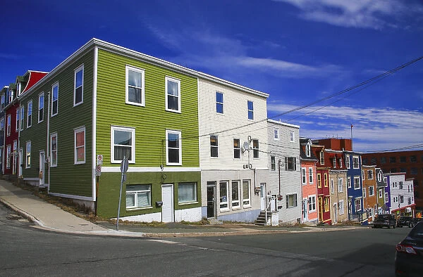 North America, Canada, Newfoundland, Colourful houeses in, St. Johns NL