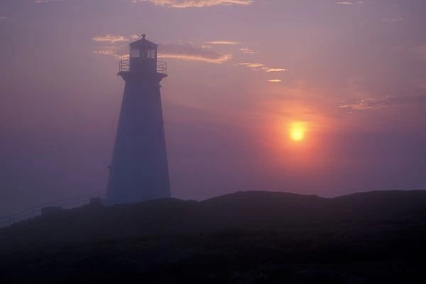 North America, Canada, Newfoundland, Cape Spear, lighthouse and sunrise