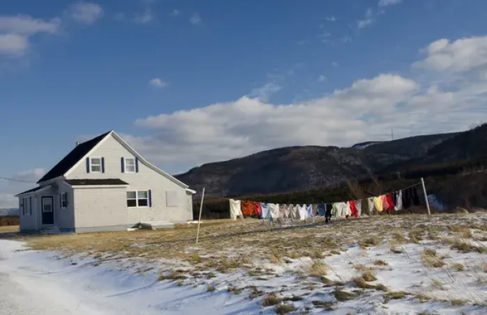 Framed Print : North America, Canada, Nova Scotia, Cape Breton, Winter Clothesline Framed Print : North America, Canada, Nova Scotia, Cape Breton, Winter Clothesline