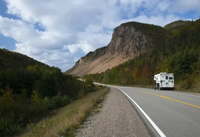 Framed Print : North America, Canada, Nova Scotia, Cape Breton lHighlands National Park with camper Framed Print : North America, Canada, Nova Scotia, Cape Breton lHighlands National Park with camper