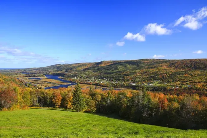 Framed Print : North America, Canada, Nova Scotia, Cape Breton, Cabot Trail, Fall colours in Margaree