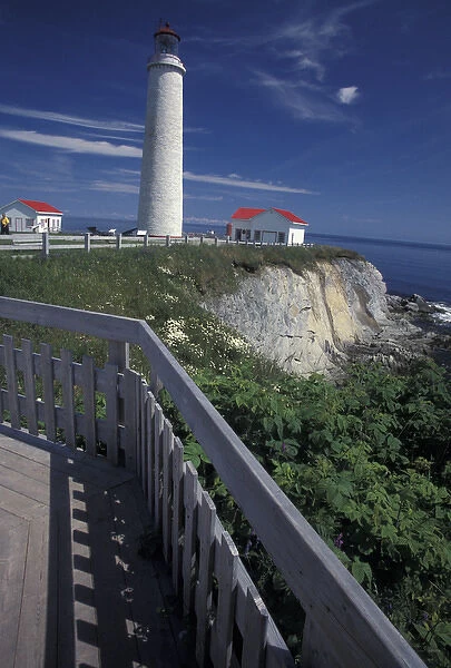 North America, Canada, Quebec, Gaspe Peninsula (Gaspesie) Cap-de-Rosiers Lighthouse