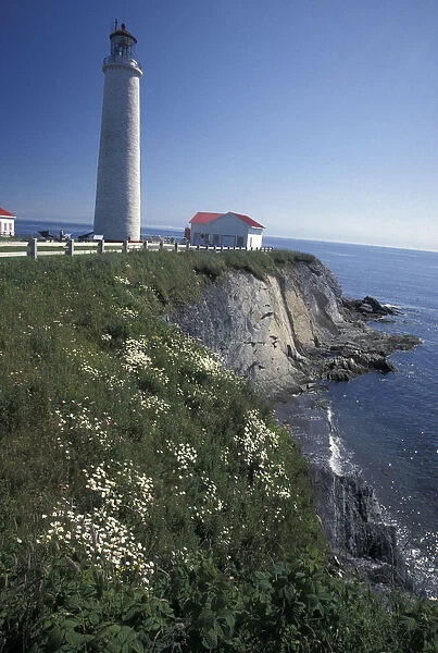 North America, Canada, Quebec, Gaspe Peninsula (Gaspesie) Cap-de-Rosiers Lighthouse