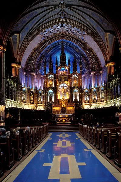 North America, Canada, Quebec, Montreal. Notre Dame Cathedral interior