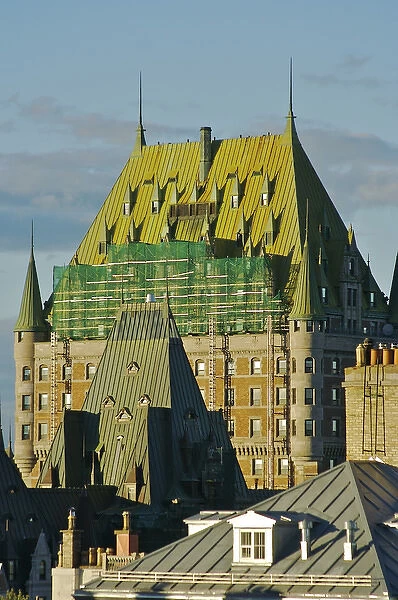 North America, Canada, Quebec, Old Quebec City. Copper roof of the Chateau Frontenac