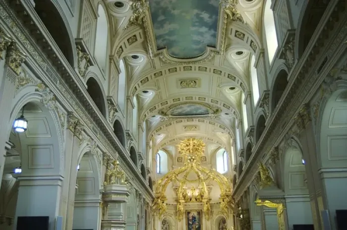 Framed Print : North America, Canada, Quebec, Old Quebec City. Interior of Basilique Notre-Dame-de-Quebec