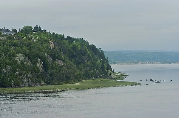 North America, Canada, Quebec, Saguenay, Ville de Saguenay, Chicoutimi. Cliffs overlooking