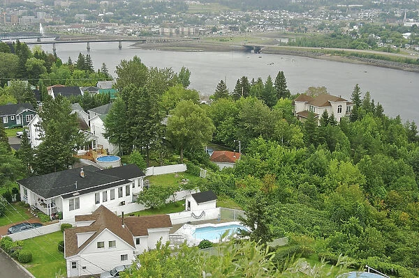 North America, Canada, Quebec, Saguenay, Chicoutimi. View over the Saguenay River